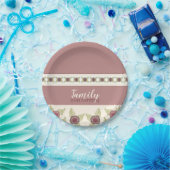 Stoffelijk Roos en pruim Papieren Bordje (Feest)