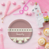 Stoffelijk Roos en pruim Papieren Bordje (Feest)