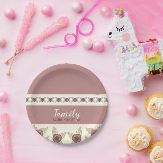 Stoffelijk Roos en pruim Papieren Bordje (Feest)