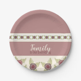 Stoffelijk Roos en pruim Papieren Bordje