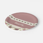 Stoffelijk Roos en pruim Papieren Bordje (Gekanteld)