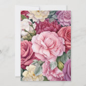 Stoffelijk Roos en Sage Bloemenbruiloft Kaart (Achterkant)