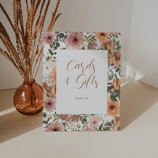 Stoffelijk Roos en Verbrande Sinaasappel Bloemen K Reclamebord Met Voetstuk