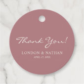 Stoffelijk Roos en witte bruiloft Bedankjes Labels (Voorkant)