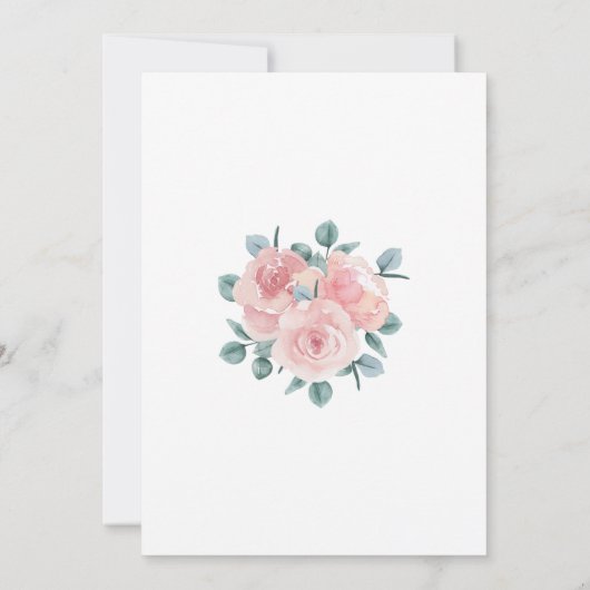 Stoffelijk Roos Eucalyptus Elegant Bloemen Vrijgez Kaart (Achterkant)