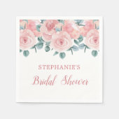 Stoffelijk Roos Eucalyptus Elegant Bloemen Vrijgez Servet (Voorkant)