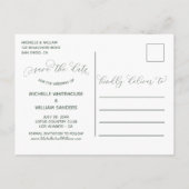 Stoffelijk Roos Eucalyptus groen Bewaar de datum Aankondigingskaart (Achterkant)