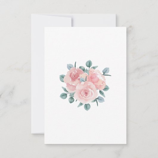 Stoffelijk Roos Eucalyptus Waterverf Bloemenbruilo Save The Date (Achterkant)