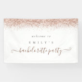 Stoffelijk Roos Glitter Welkom bij Bachelorette Pa Spandoek (Horizontaal)