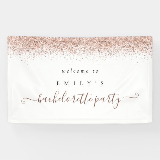 Stoffelijk Roos Glitter Welkom bij Bachelorette Pa Spandoek (Horizontaal)