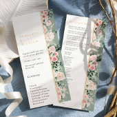 Stoffelijk Roos Goud Sage Groen Modern Bruiloft Programmakaart