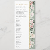 Stoffelijk Roos Goud Sage Groen Modern Bruiloft Programmakaart (Achterkant)