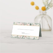 Stoffelijk Roos Goud Sage Groen Vintage Bruiloft Plaatskaartje (Voorkant)