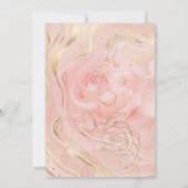 Stoffelijk Roos & Gouden Huwelijksuitnodiging Kaart (Achterkant)