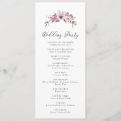 Stoffelijk Roos Mauve Bloemen Rustieke Waterverf B Programmakaart (Achterkant)