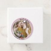 Stoffelijk Roos Minimal Trendy Ronde Foto Bruiloft Bedankjes Labels (In situ)