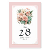 Stoffelijk Roos, Mint Groen, en Blush Bloemen Brui Kaart (Voorkant)