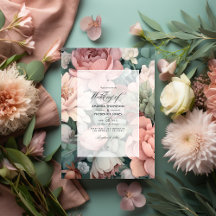Stoffelijk Roos, Mint Groen, en Blush Bloemen Brui