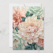 Stoffelijk Roos, Mint Groen, en Blush Bloemen Brui Kaart (Achterkant)