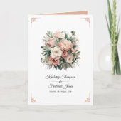 Stoffelijk Roos, Mint Groen, en Blush Bloemen Brui Programma (Voorkant)