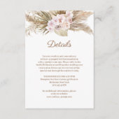 Stoffelijk Roos Orchidee Pampas Grass Gold Arch De Informatiekaartje (Voorkant)