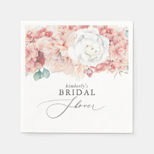 Stoffelijk Roos Perzik Bloemen Baby / Vrijgezellen Servet