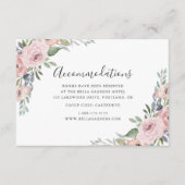 Stoffelijk Roos Roze Bloemen Bruiloft Hotel Accomm Informatiekaartje (Voorkant)