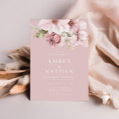 Stoffelijk Roos Roze Bloemen Waterverf Elegante br Kaart