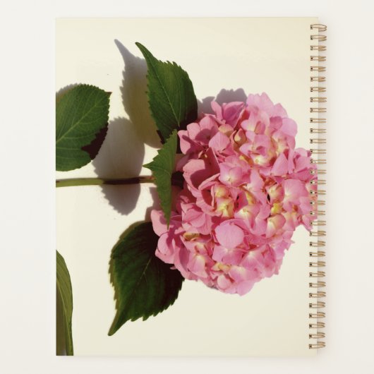 Stoffelijk Roos roze bloemige hortensia bruiloft Planner (Achterkant)