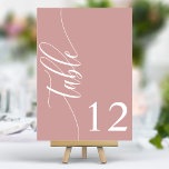 Stoffelijk Roos Roze Moderne Kalligrafie Bruiloft Kaart<br><div class="desc">Leid uw gasten naar hun stoelen met deze chique elegante stoffige roos roze trouwtafelnummers. Met een minimalistisch ontwerp met moderne kalligrafie, voegen deze tafelnummers een vleugje verfijning toe aan uw huwelijksreceptie. De zachte achtergrond en de schone, elegante typografie zorgen voor eenvoudige leesbaarheid en verbeteren tegelijkertijd uw bruiloft decor. Perfect voor...</div>