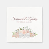 Stoffelijk Roos Roze Waterverf Bloemen Boho Bruilo Servet (Voorkant)