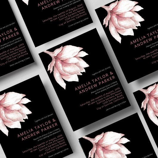 Stoffelijk Roos Roze Waterverf Elegant Modern Brui Kaart