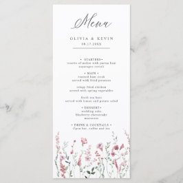 Stoffelijk Roos Roze Wilde Bloemenweide Bloemenbru Menu