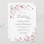 Stoffelijk Roos Wilde Bloemen Alles In Een QR Code Kaart (Voorkant / Achterkant)