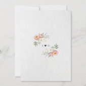 Stoffelijk Roos Wit Bloemen Goud Kalligrafie Bruil Kaart (Achterkant)