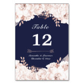 Stoffelijk Roos Wit Bloemen Navy Blauw Bruiloft Kaart (Voorkant)