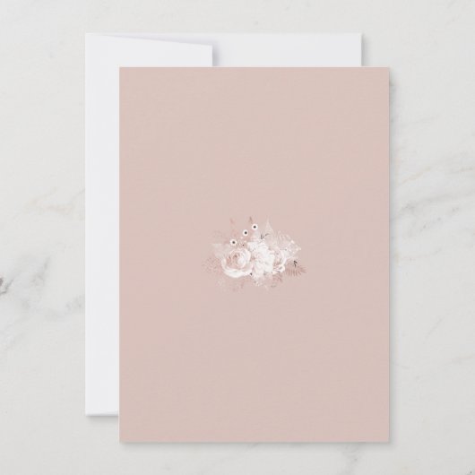 Stoffelijk Roos Wit weelderig bloemig marineblauw  Kaart (Achterkant)