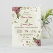 Stoffelijk roos Witte Bloemen Botanische bruiloft Kaart (Staand voorkant)