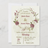 Stoffelijk roos Witte Bloemen Botanische bruiloft Kaart (Voorkant)