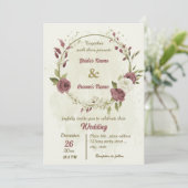 Stoffelijk roos Witte Bloemen Botanische bruiloft Kaart (Staand voorkant)