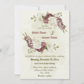 Stoffelijk roos Witte Bloemen Botanische bruiloft Kaart (Voorkant)