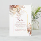 Stoffelijk roze gouden Herfst in liefde bloemig Vr Kaart (Staand voorkant)