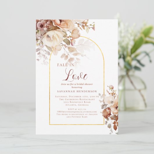 Stoffelijk roze gouden Herfst in liefde bloemig Vr Kaart (Staand voorkant)