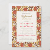 Stoffelijk Sinaasappel Pioenbloemen Herfst repetit Kaart (Voorkant)