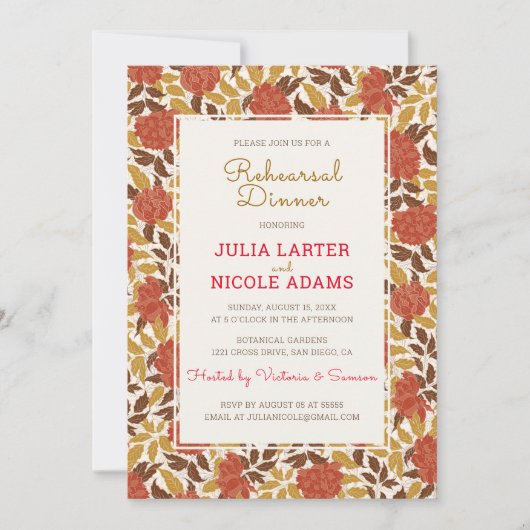 Stoffelijk Sinaasappel Pioenbloemen Herfst repetit Kaart (Voorkant)