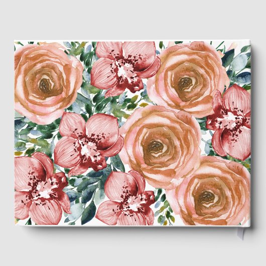 Stoffelijk Sinaasappel Rozen Wijn Rode Orchideeën  Gastenboek (Achterkant)