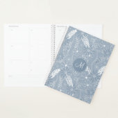 Stoffelijke blauwe boho veren bloemen paislies mon planner (Display)
