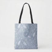 Stoffelijke blauwe boho veren bloemen paislies mon tote bag (Voorkant)