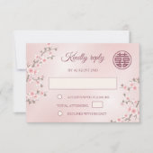 Stoffelijke PiNk Kersenbloesem RSVP Chinese bruilo (Voorkant)