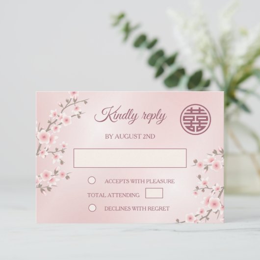 Stoffelijke PiNk Kersenbloesem RSVP Chinese bruilo (Staand voorkant)